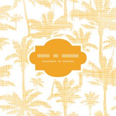 vector palm trees golden textile frame seamless pattern background