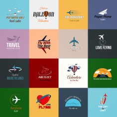 Airplane icons cards