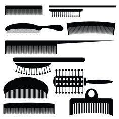 silhouettes of combs N2