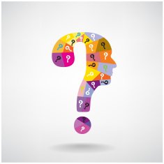 colorful question mark man head symbol