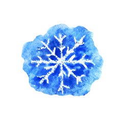 Vector Watercolor Snowflake N2