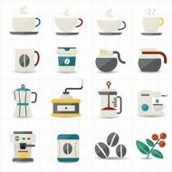 Coffee icons and white background N2