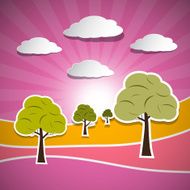 Paper Vector Nature Landscape Illustration N2