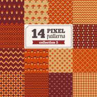 Set of pixel patterns - Autumn
