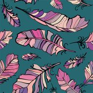 seamless pattern of colored feathers N7