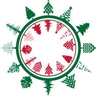 Christmas circle composition