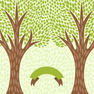 Abstract background with stylized trees in retro style N2