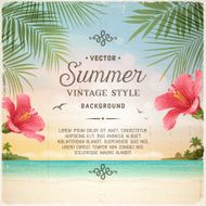 Tropical Retro Beach Summer Background