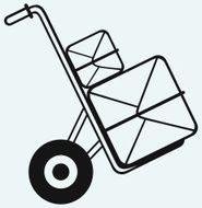 Shopping cardboard box on sack truck N2