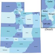 Utah state - county map