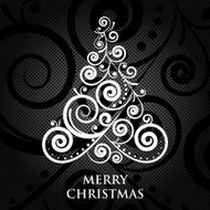 Vector Merry Christmas vintage card