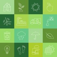 Environment icons thin line style