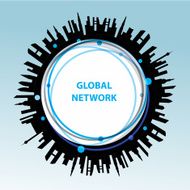 Abstract globe network connections vector background