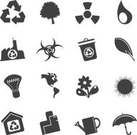 Silhouette Simple Ecology and Recycling icons