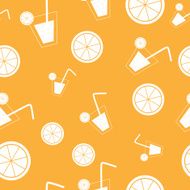 Citrus Cocktail Seamless Pattern Background Vector Illustration N5