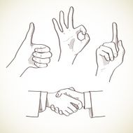 Set of hands Vector illustration