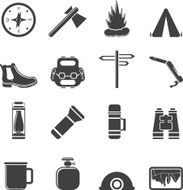 Silhouette Tourism and Holiday icons N2