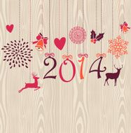 Merry Christmas hanging elements happy new year vector file