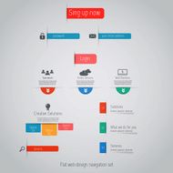 UI elements for web and mobile Flat design Vector N3
