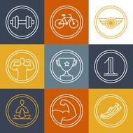 Vector crossfit and fitness logos emblems