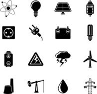 Silhouette Power and electricity industry icons N2