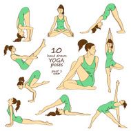 Set of isolated yoga poses N4