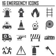 emergency icons mono vector symbols