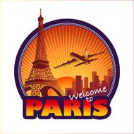 Paris travel emblem