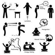 Psychic Power Sixth Sense Stick Figure Pictogram Icon