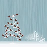 Christmas Tree with Robins