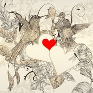 Beautiful vector background with couple of humming bird