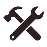 Wrench and hammer Tools icon N2