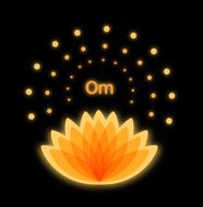 Shiny mandala with glossy lotus Buddhistic banner