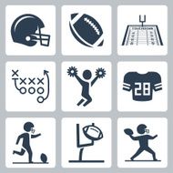American football vector icons set N2