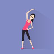 sport fitness woman exercise workout girl flat icon N8