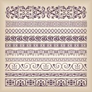 Vector set vintage ornate border frame with retro ornament patte N2