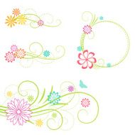 Floral design elements Vector illustration N3