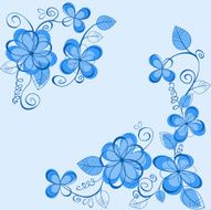 Blue flowers on backgound