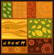 African abstract ornament with camels