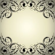 Black floral corner frame