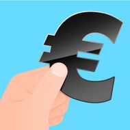 Hand with euro symbol