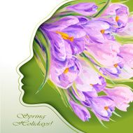 Beautiful young woman with flowers in hair N13