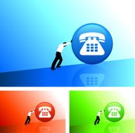 Business man pushing for &amp;quot customer service&amp;quot uphill