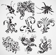 Vintage ornament elements Floral decor