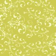 yellow flower ornament on olive background (wallpaper) N2