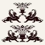 Vector set of heraldic ornaments