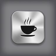 Coffee icon - metal app button N2