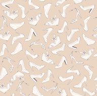 Seamless lady&#039;s shoes beige and white pattern N2