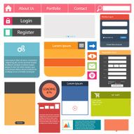 Flat user interface vector set for website development N2