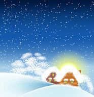 Winter landscape with houses N6